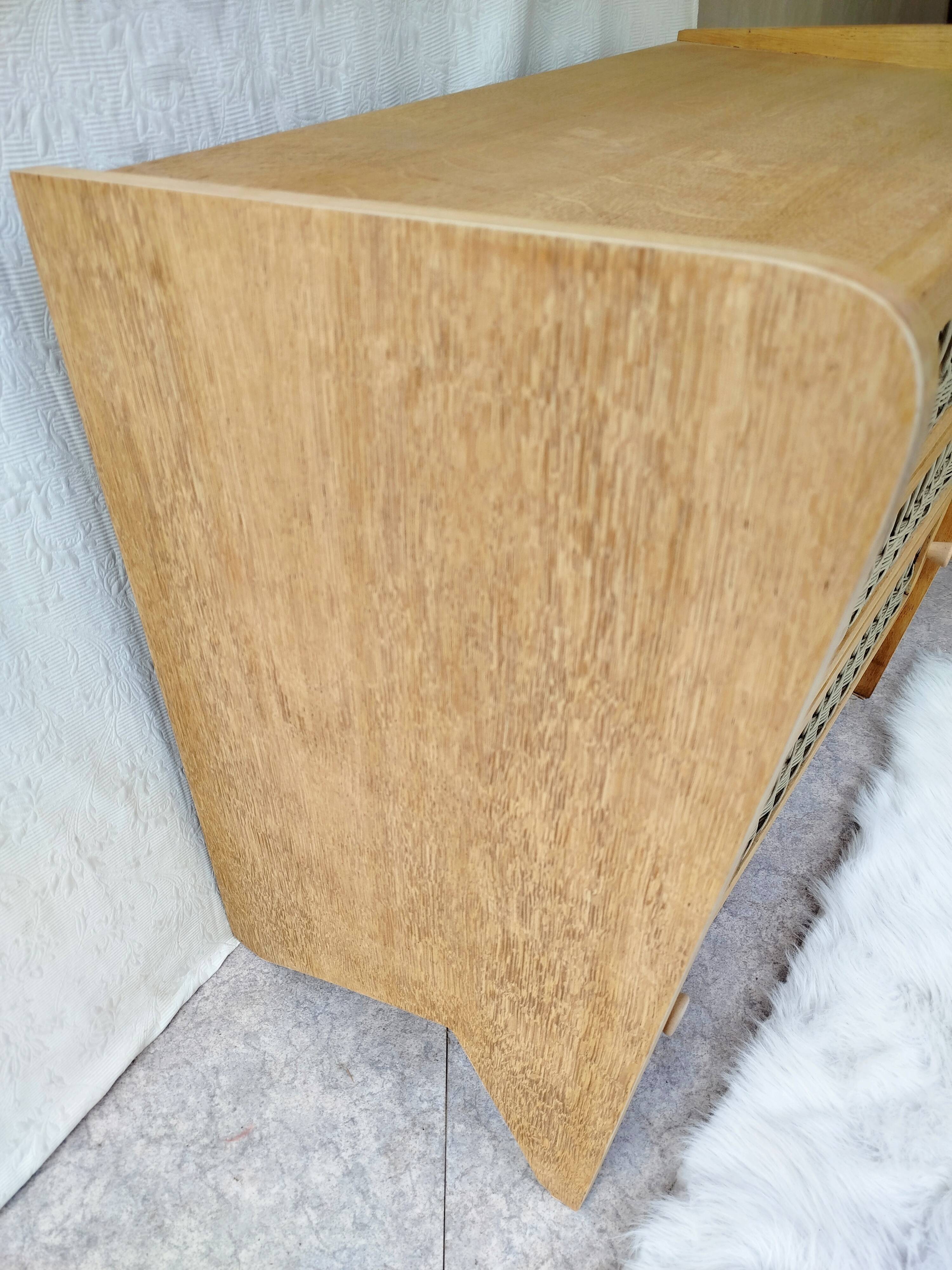 Authentic vintage rattan chest of drawers