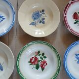 8 assiettes creuses anciennes dépareillées