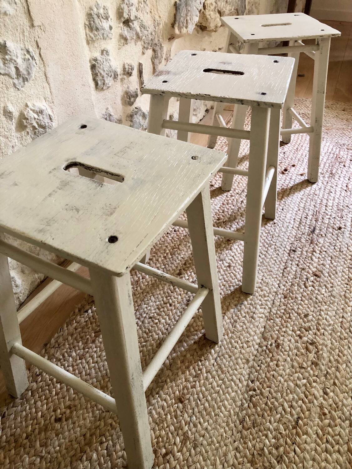 Small antique wooden stools