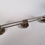 Chrome metal wall coat rack, vintage 1970s