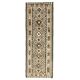 1970s Vintage Turkish Hand-Knotted Wool Cotton White Runner Rug 98x284