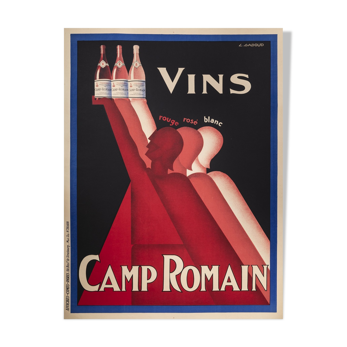 Gadoud poster: "Vins Camp Romain"