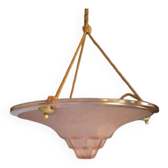 Suspension Art Deco vasque rose