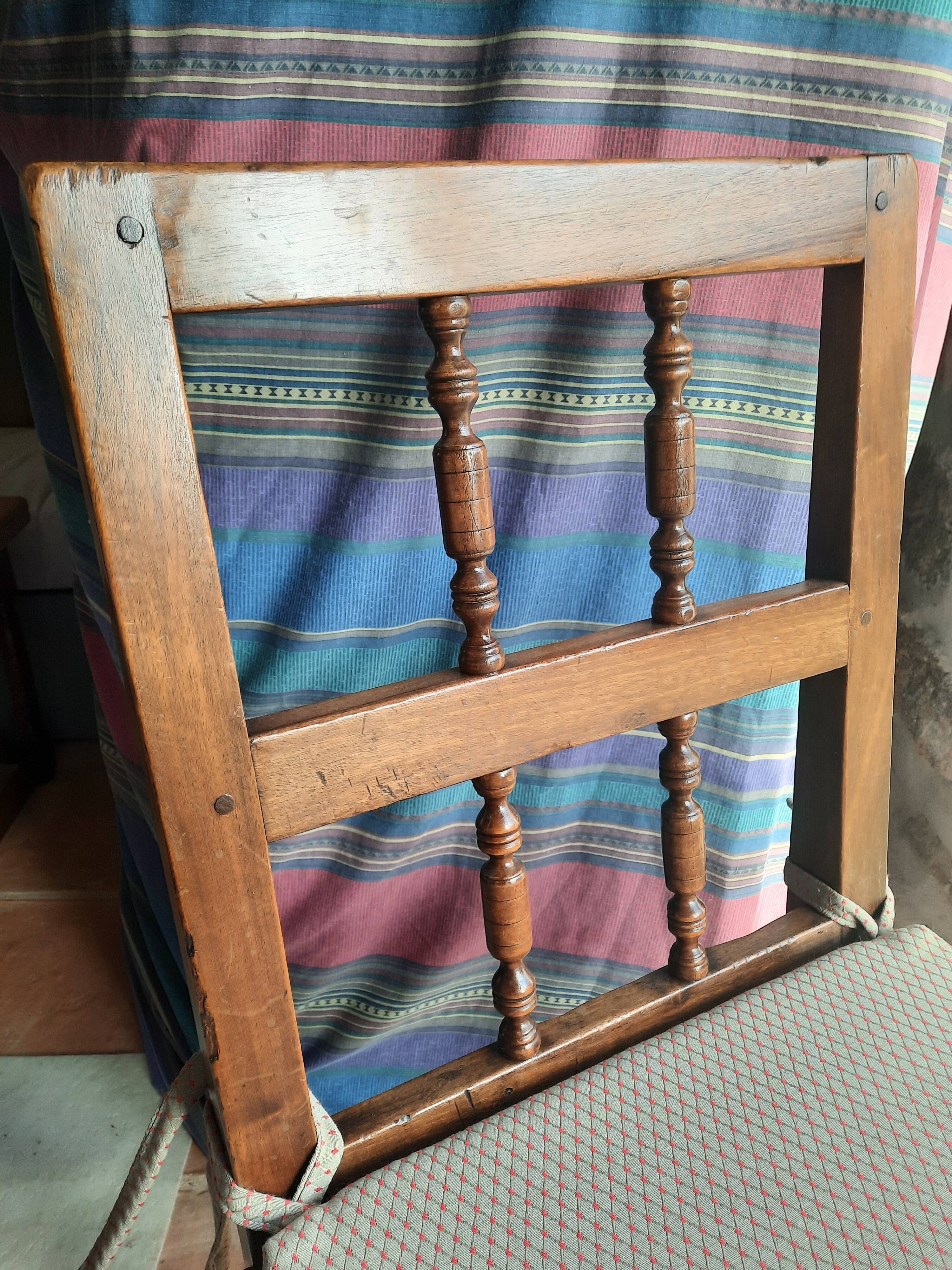 Set of 6 antique hazelwood chairs, 17th–18th century
