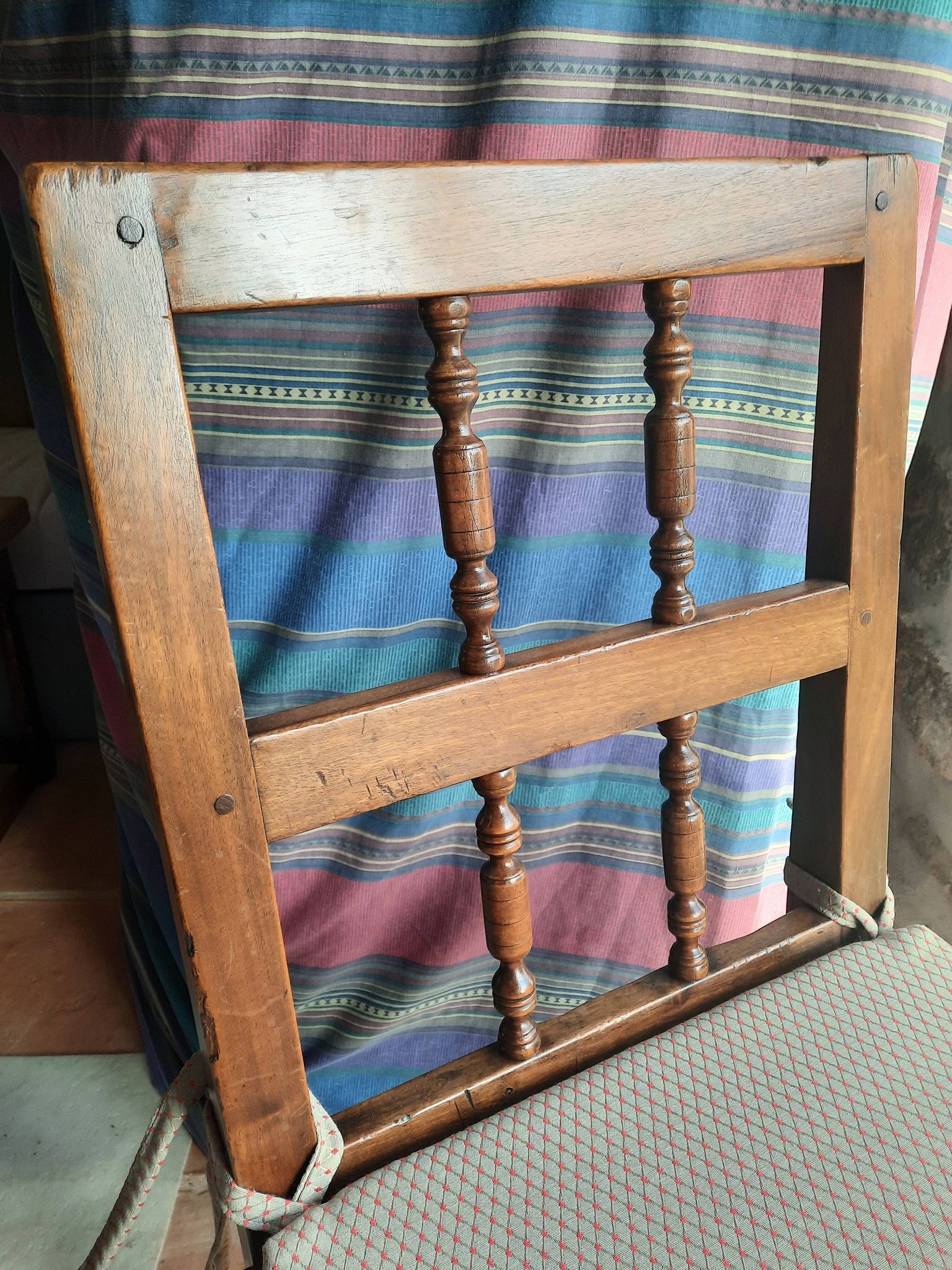 Set of 6 antique hazelwood chairs, 17th–18th century