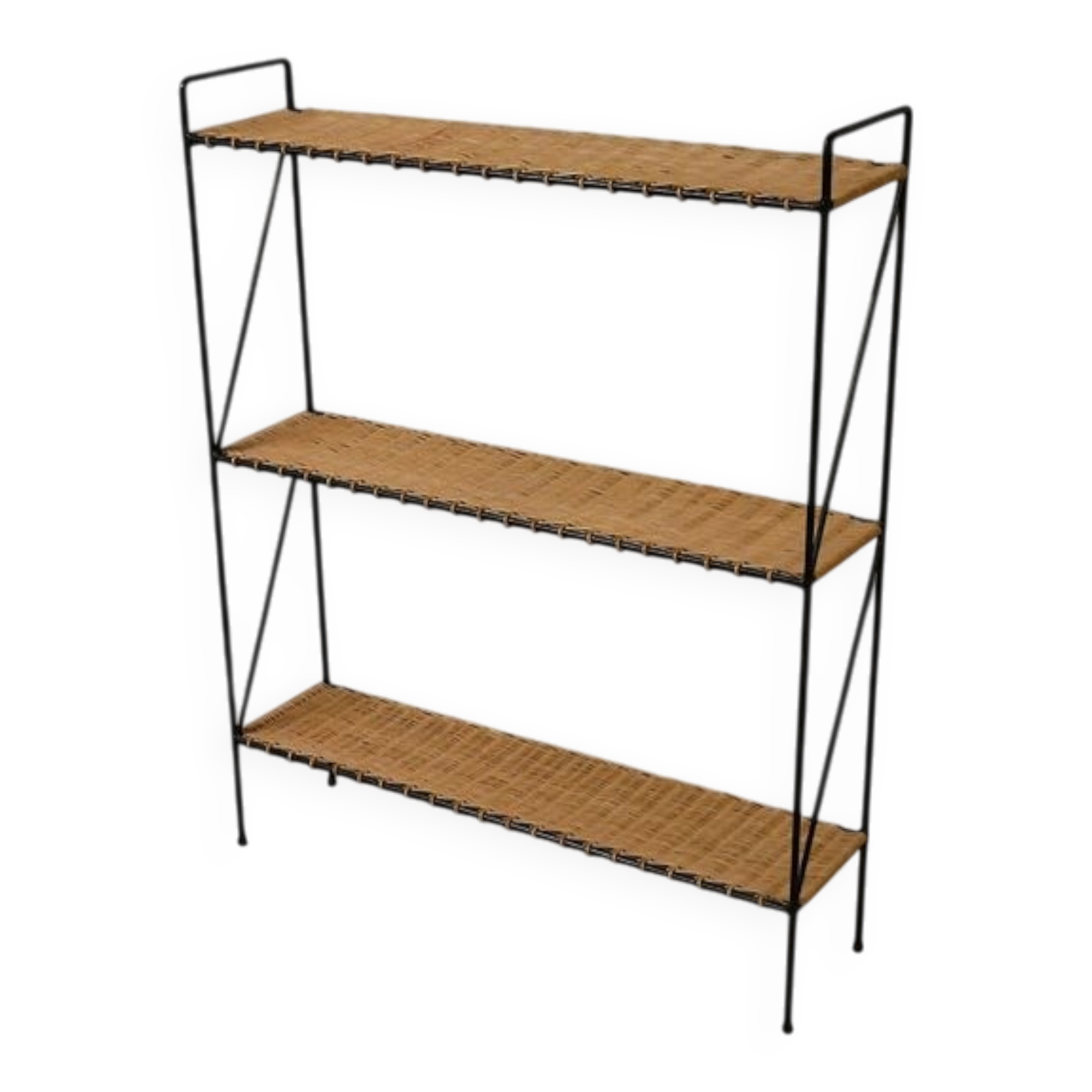 Rattan design bookshelf - Vintage 1960