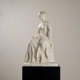 Gertrude Bret, Woman Sitting, 1900s, plaster sculpture