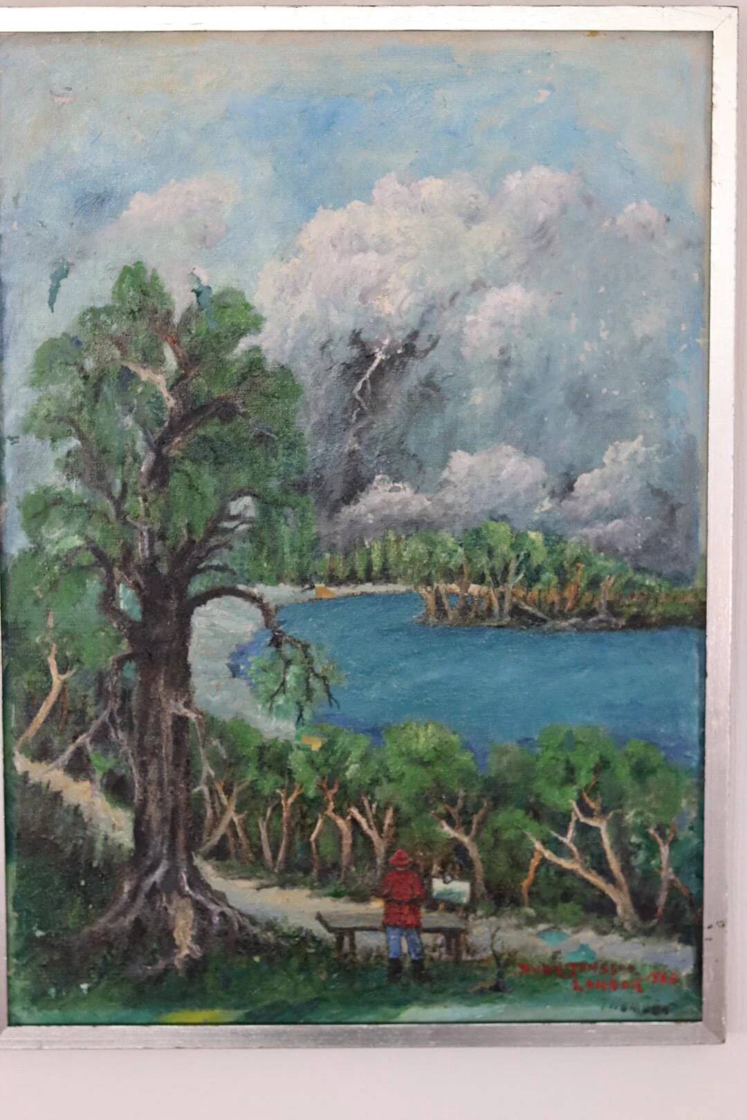 Original Mid Century Swedish Oil on Panel – “London” by Sven Jonsson