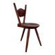 Antique wooden farmhouse tripod (side) chair, 1900s