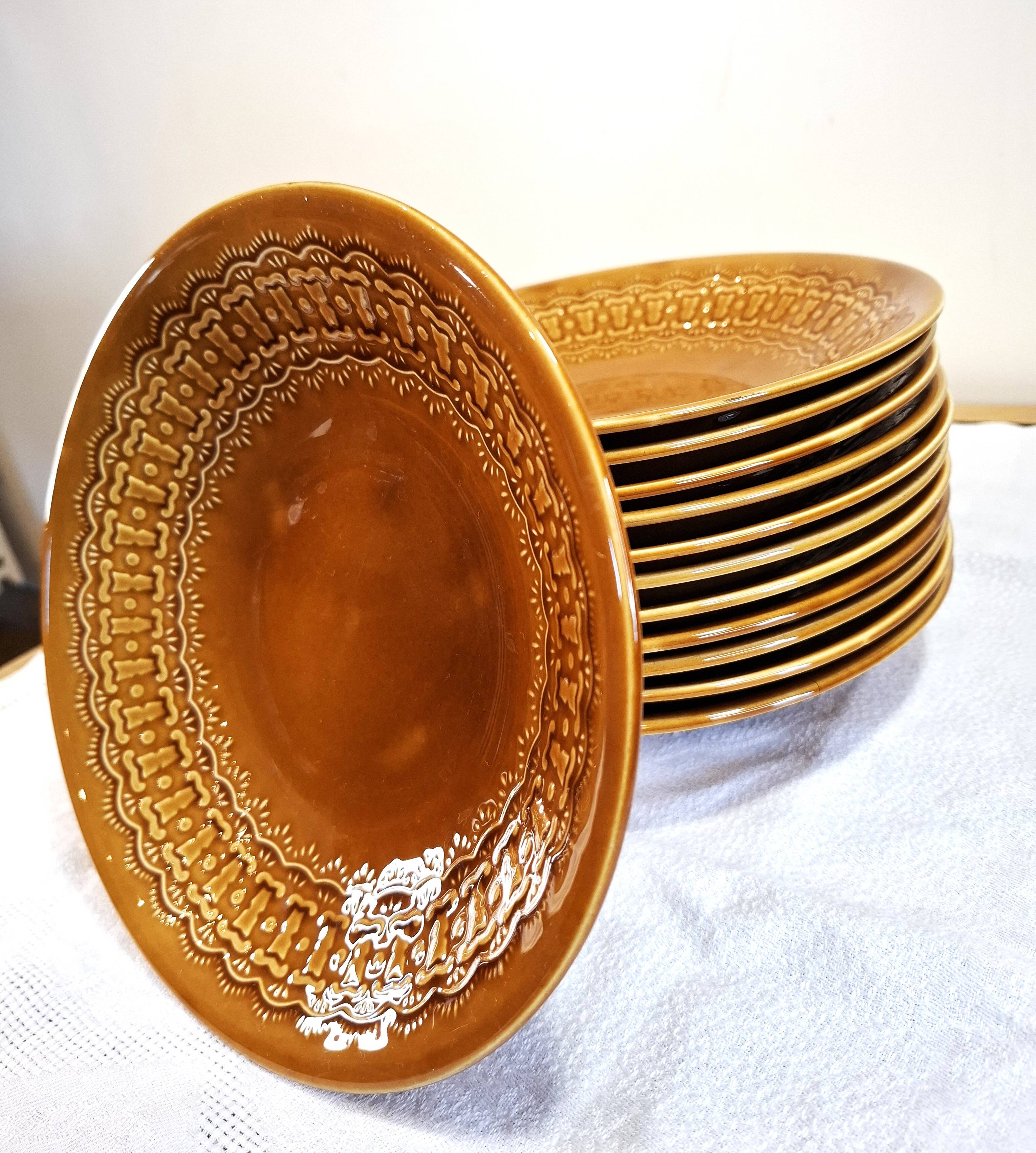 Glazed ceramic plates Gien