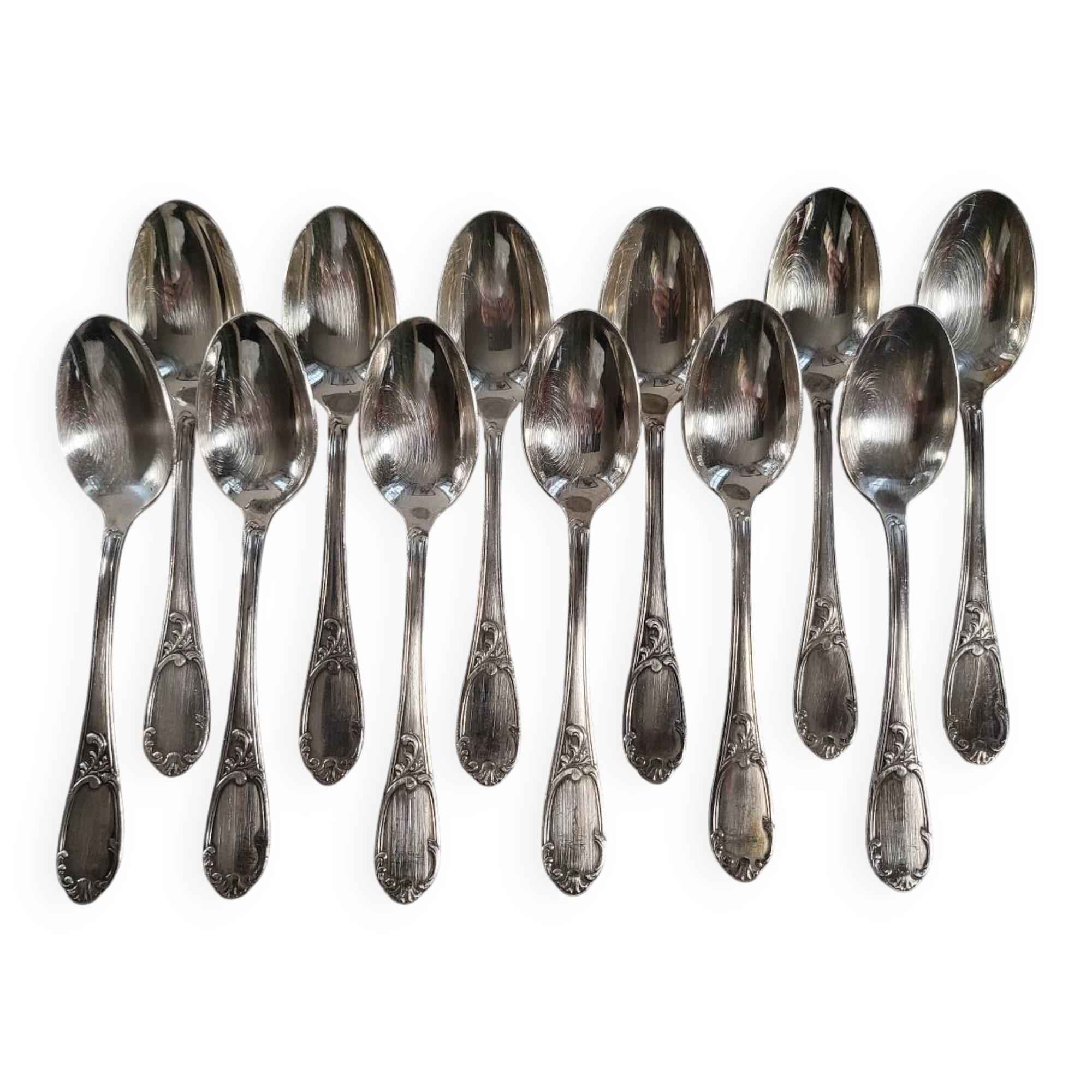 12 Small Silver Metal Spoons SOH