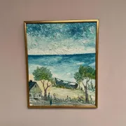 Original Swedish Oil on Panel - "Landskrona" by Stig Allan - Signed - Vintage and Framed - 60 × 50 cm (23.6" × 19.7")
