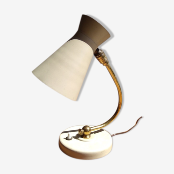 Casserole cream diabolo and brass lamp 1960