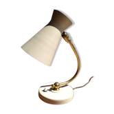 Lampe cocotte diabolo crème et laiton 1960