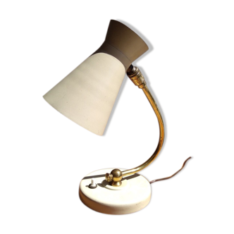 Casserole cream diabolo and brass lamp 1960