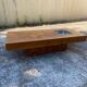 Table basse loupe d'orme de willy rizzo 1970