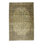Grand Tapis Turc Vintage Medaillon Beige 335 x 223 cm