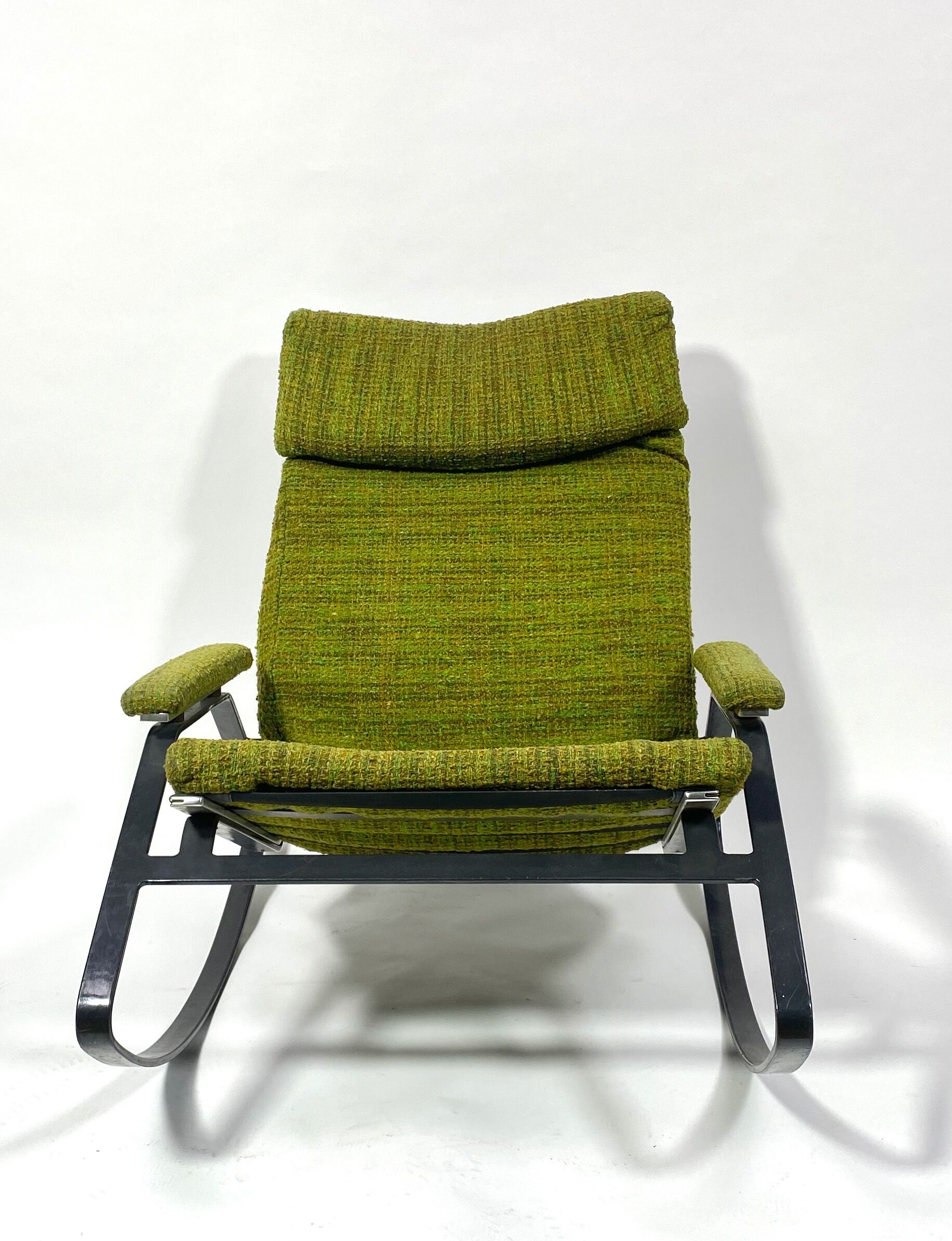 Metal and wool rocking-chair, years 70/80