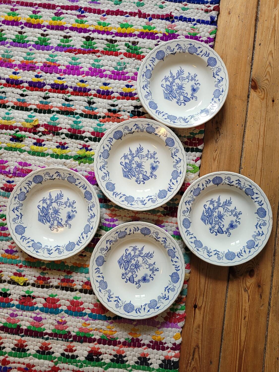 Lot de 5 assiettes creuses Blue Onion