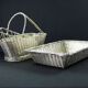 Christofle France Wine Basket Bottle Holder & Bread Basket Vannerie-Mid Century