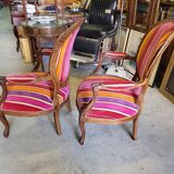Pair of armchairs louis philippe medaillon walnut of the xix th century