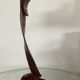 Vintage brutalist wrought iron snake candle holder