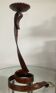 Vintage brutalist wrought iron snake candle holder