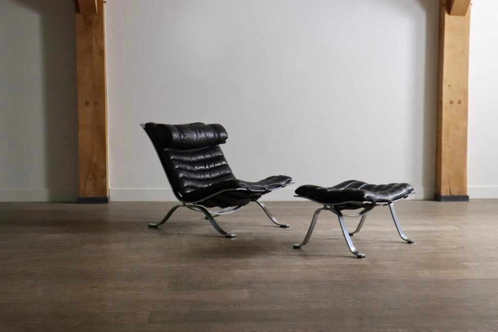 Arne Norell Ari lounge chair with ottoman Sweden 1966