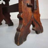 XIXth cnetury Gothic revival oak stool