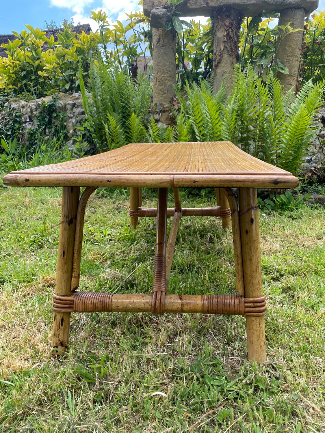 Vintage rattan coffee table