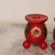 Pair of Swedish Dala Ball Candle holders