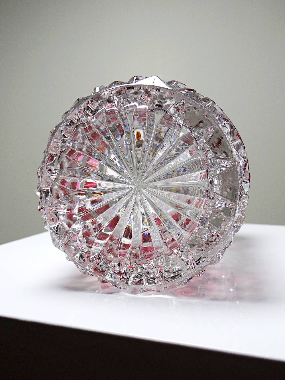 Harlequin crystal whisky decanter, Bohemia, Czechoslovakia, vintage 1950s-1970s