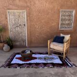 Tapis Marocain Boucherouite coloré - 121 x 235 cm