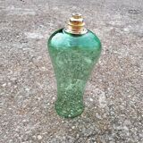 Vintage green pendant lamp in blown glass