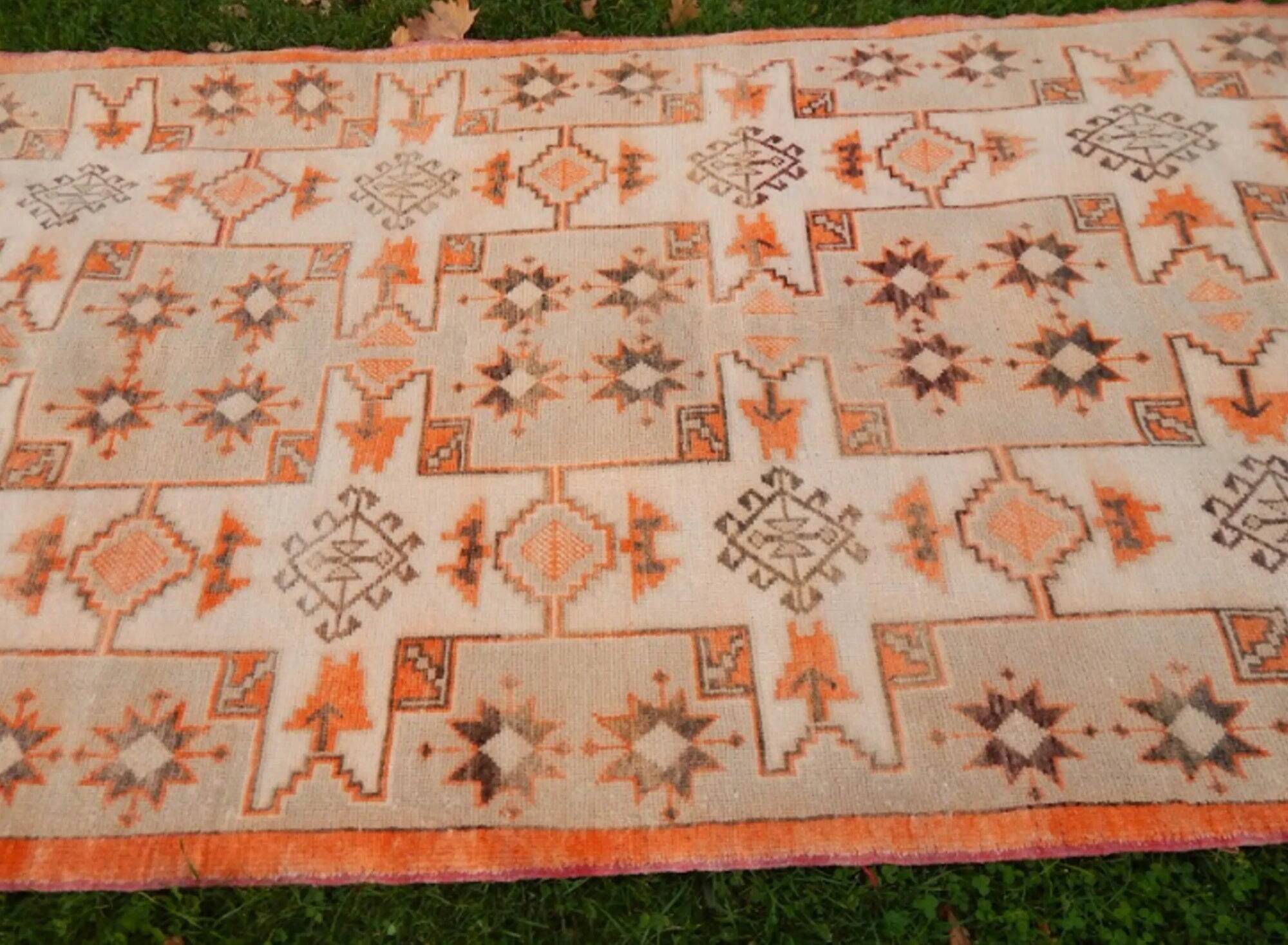 Vintage Turkish Oushak rug 128x258 cm