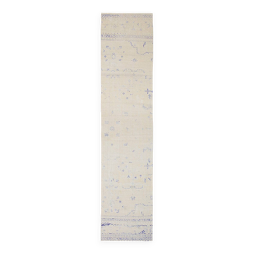 Tapis de couloir antique vintage bleu et beige 3x12, 80x369 cm SK 23836