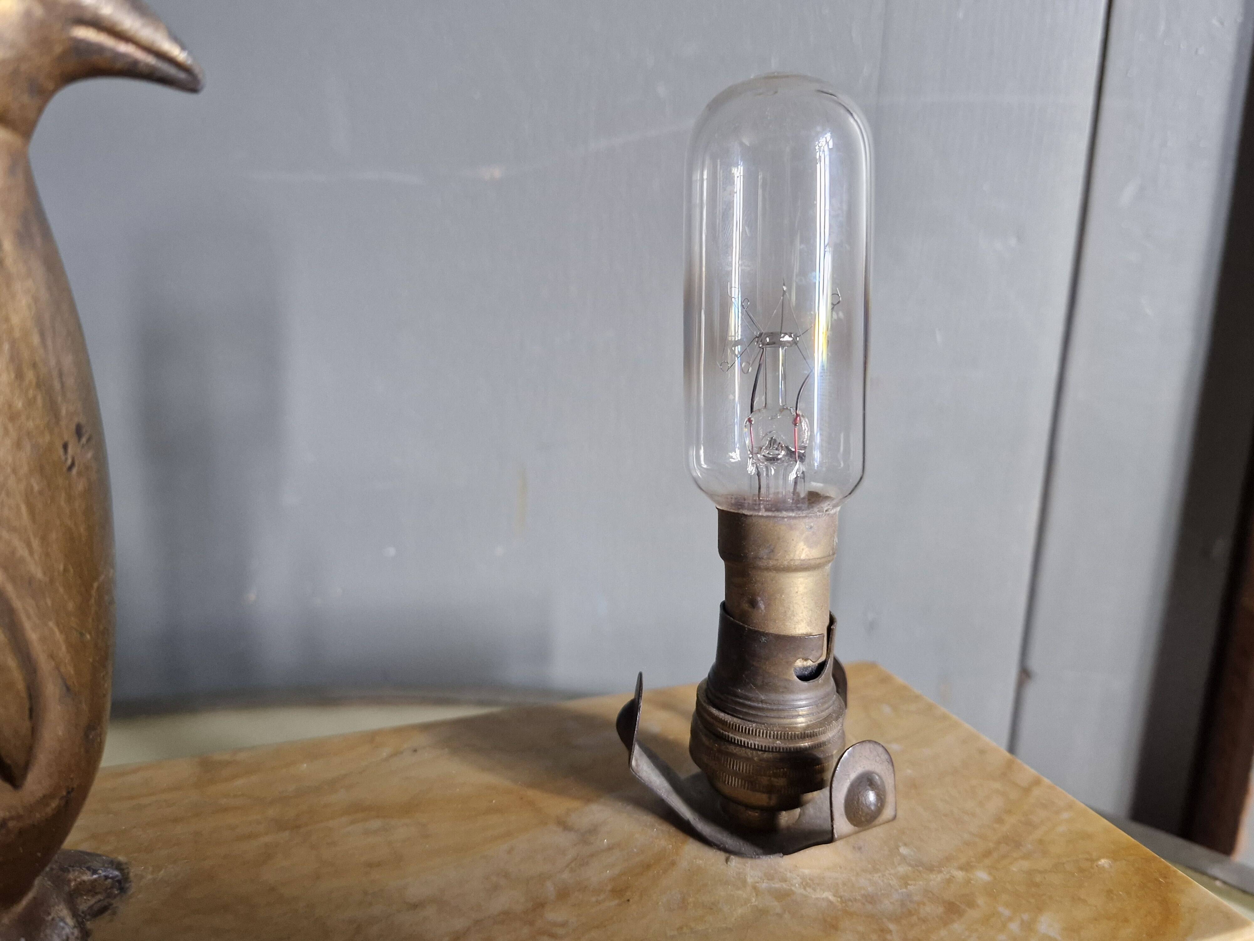 Lamp / Art Deco Night Light Penguin & Cracked Glass Globe on Base