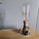 Lampe, veilleuse d'époque Art déco pingouin et globe en verre craquelé