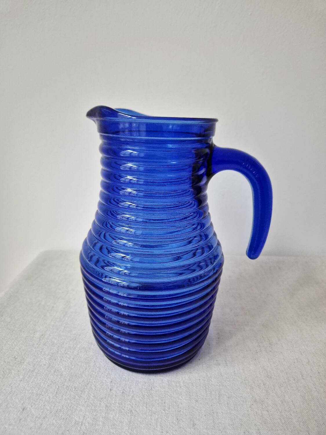 Vintage cobalt blue glass carafe/pitcher '1970s - Cisper