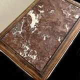 Art Deco wooden and marble side table