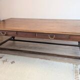 Large pitch pine table 230×140 – Early 20th century, warm and charming