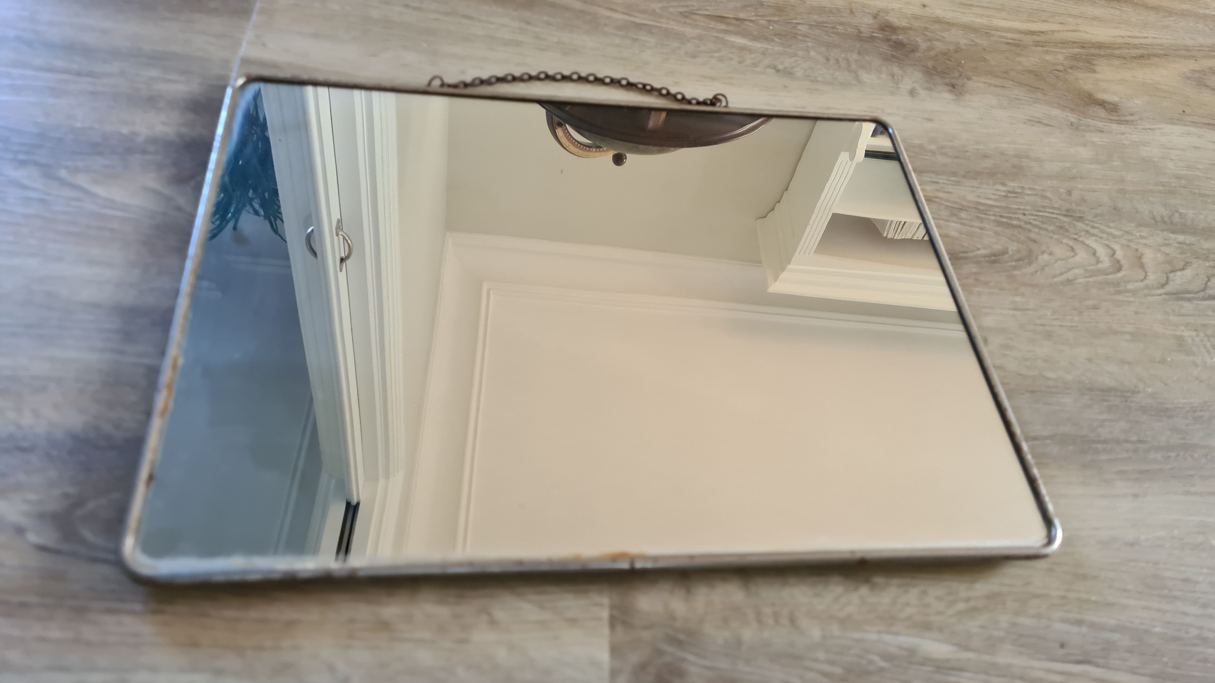 Old rectangular barber wall mirror, 39x29 cm