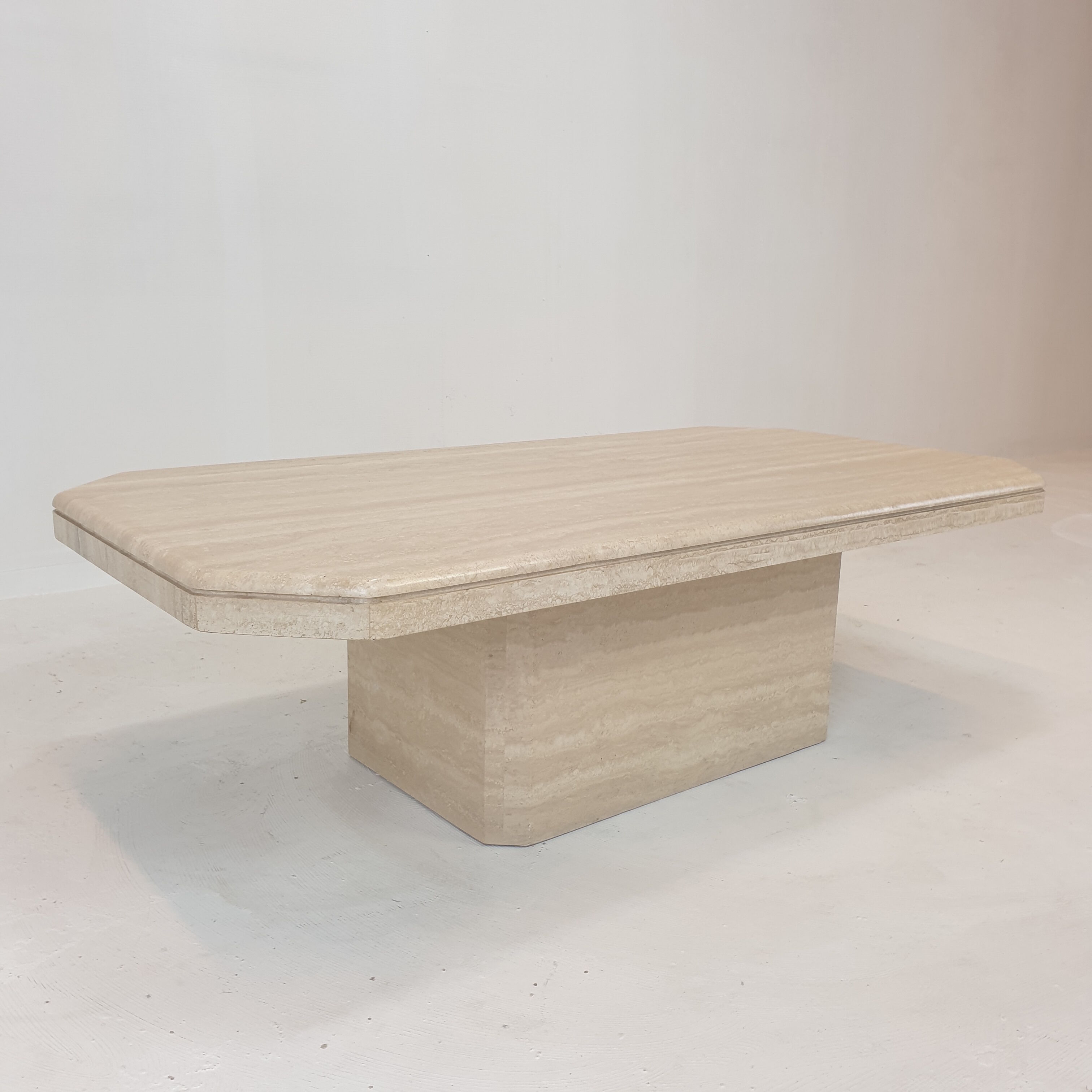 Italian travertine coffee table, 1980's