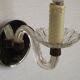 French Vintage Small Mirrored Backplate Wall Sconce Glass Arm & Bobeche