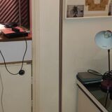 Discreet brushed metal floor lamp