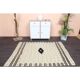 Tapis kilim en laine et coton beige turc vintage noué à la main 140x196