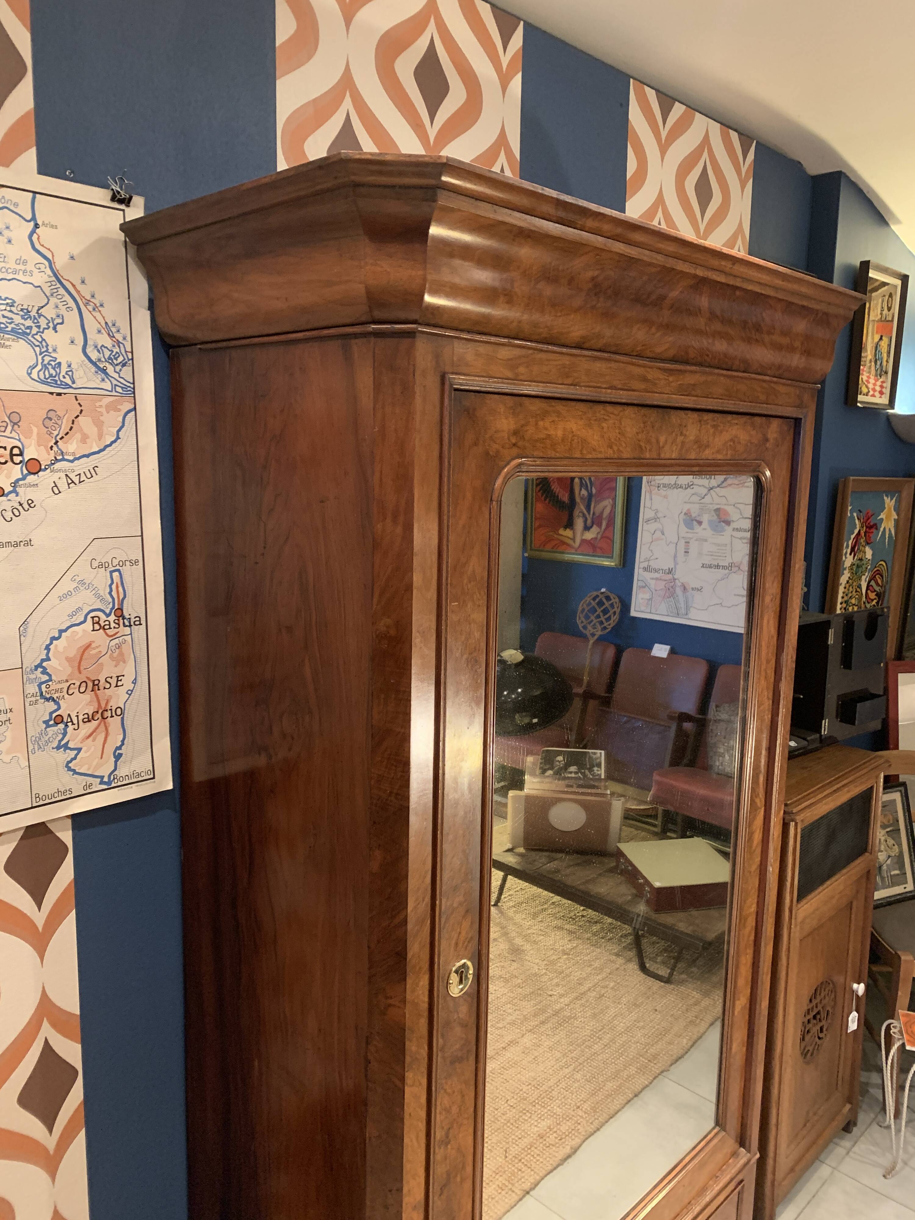 Old mahogany veneer cabinet