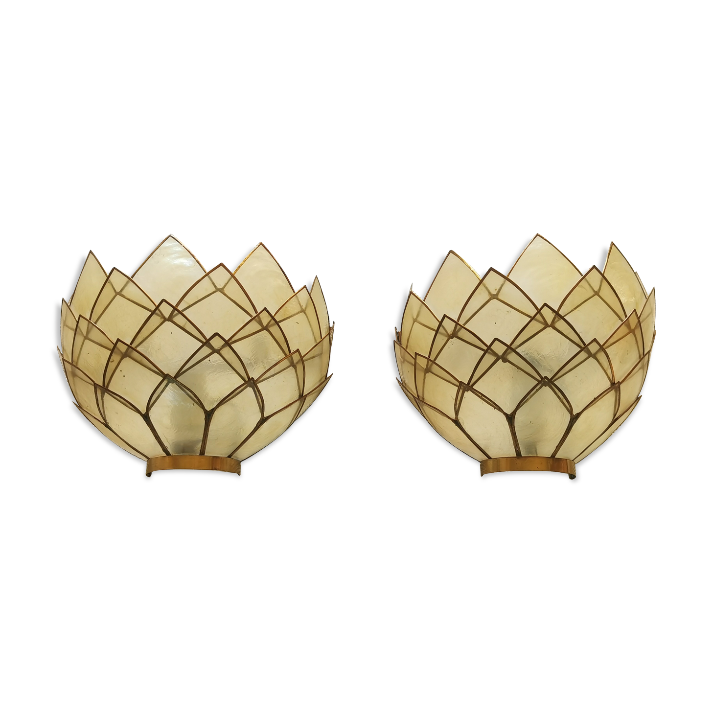 Paire d'appliques lotus