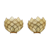 Paire d'appliques lotus