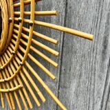 Vintage rattan sunburst mirror